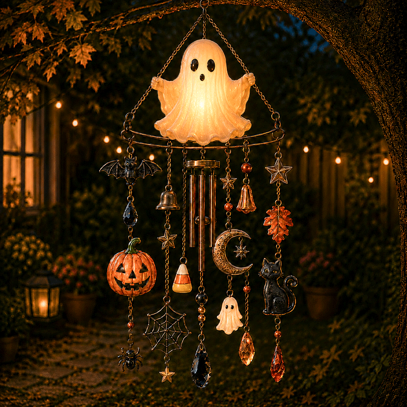 ๐ป Glow-in-the-Dark Ghost Halloween Wind Chime