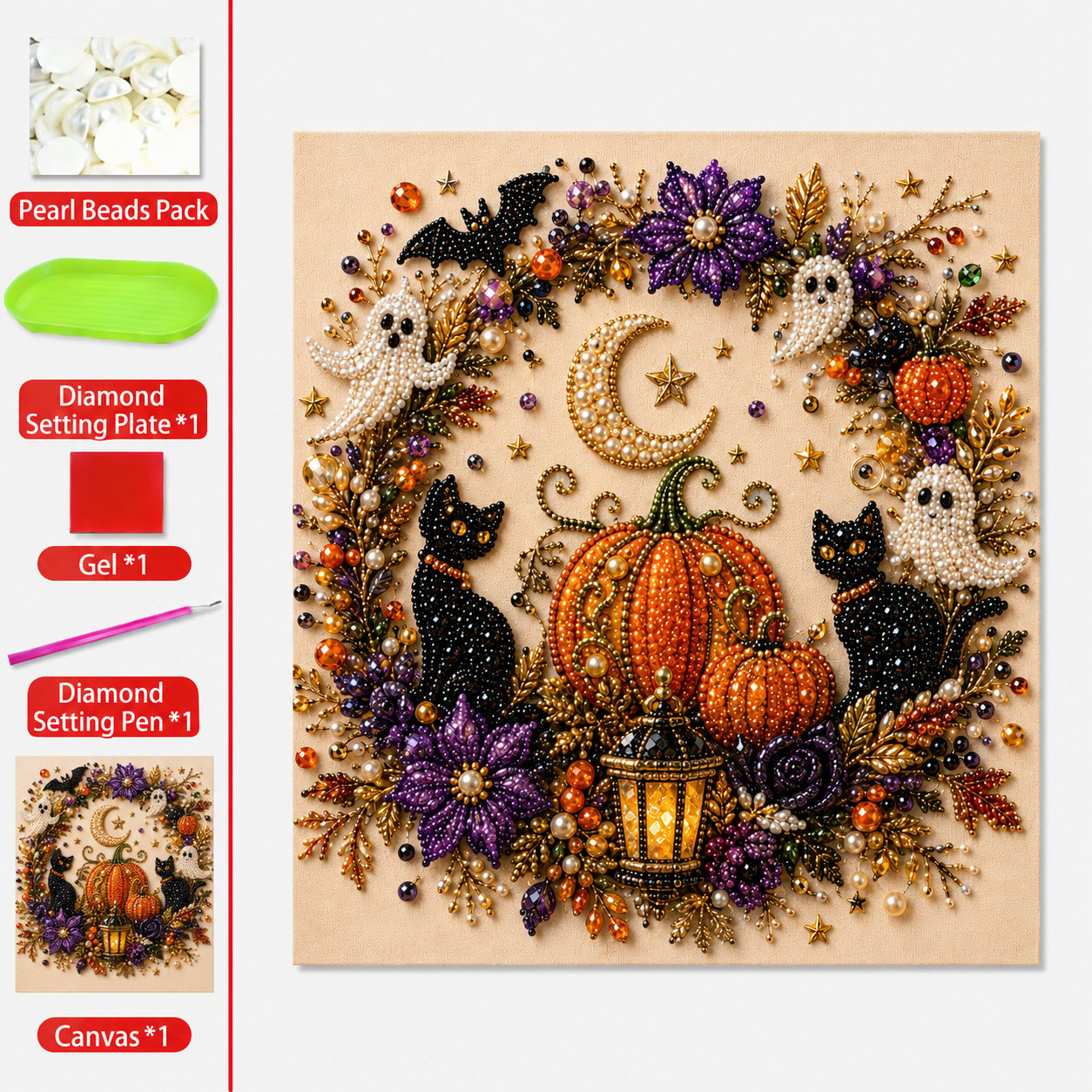 ๐ฅ Last Day 49% OFF โ ๐ปโจ Halloween Pearl Art DIY Kit โ Turn Tiny Pearls into Spooky-Cute Magic ๏ผBUY 2 FREE SHIPPING)