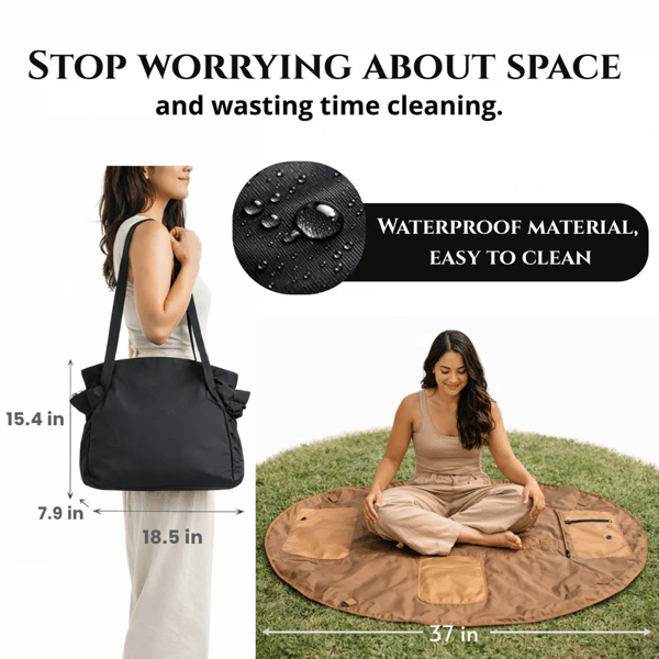 2-in-1 Convertible Travel Duffel Bag & Picnic Mat โ Large Capacity Waterproof Shoulder Tote for Beach, Camping, Gym & Weekend Trips