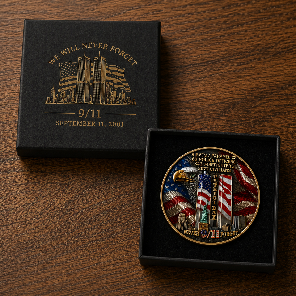 🎖️9/11 Never Forget 25th Anniversary Challenge Coin Carry the memory. Honor the courage. Pass the story forward.