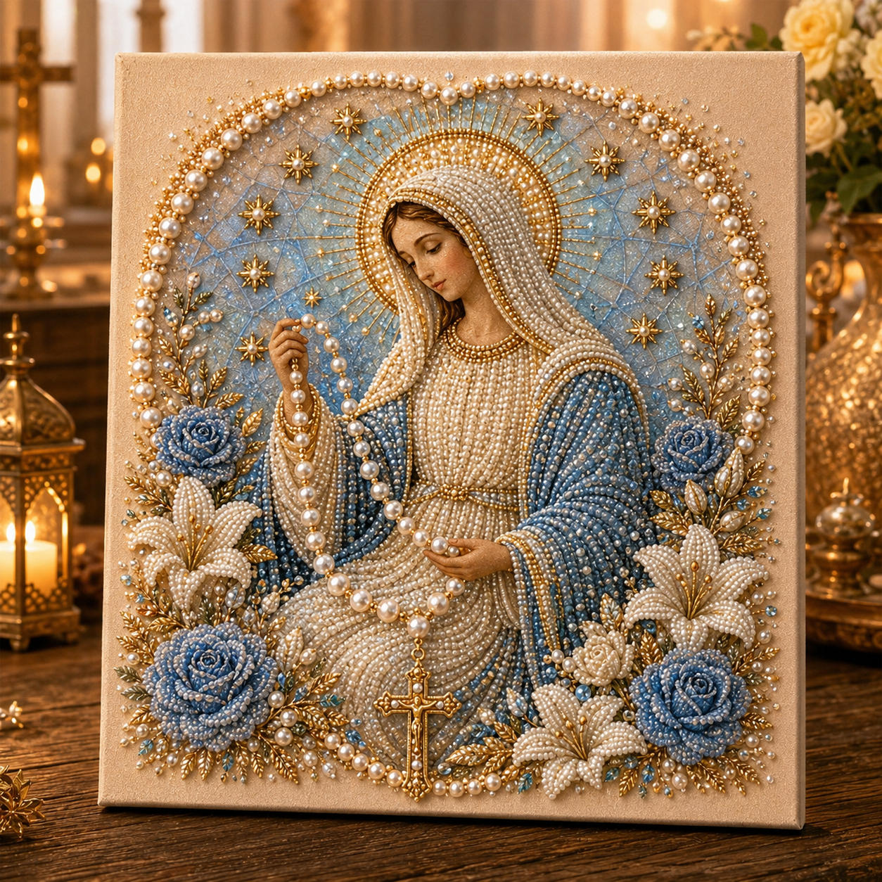 ๐ Jesus & Mary Sacred Pearl Art Kit