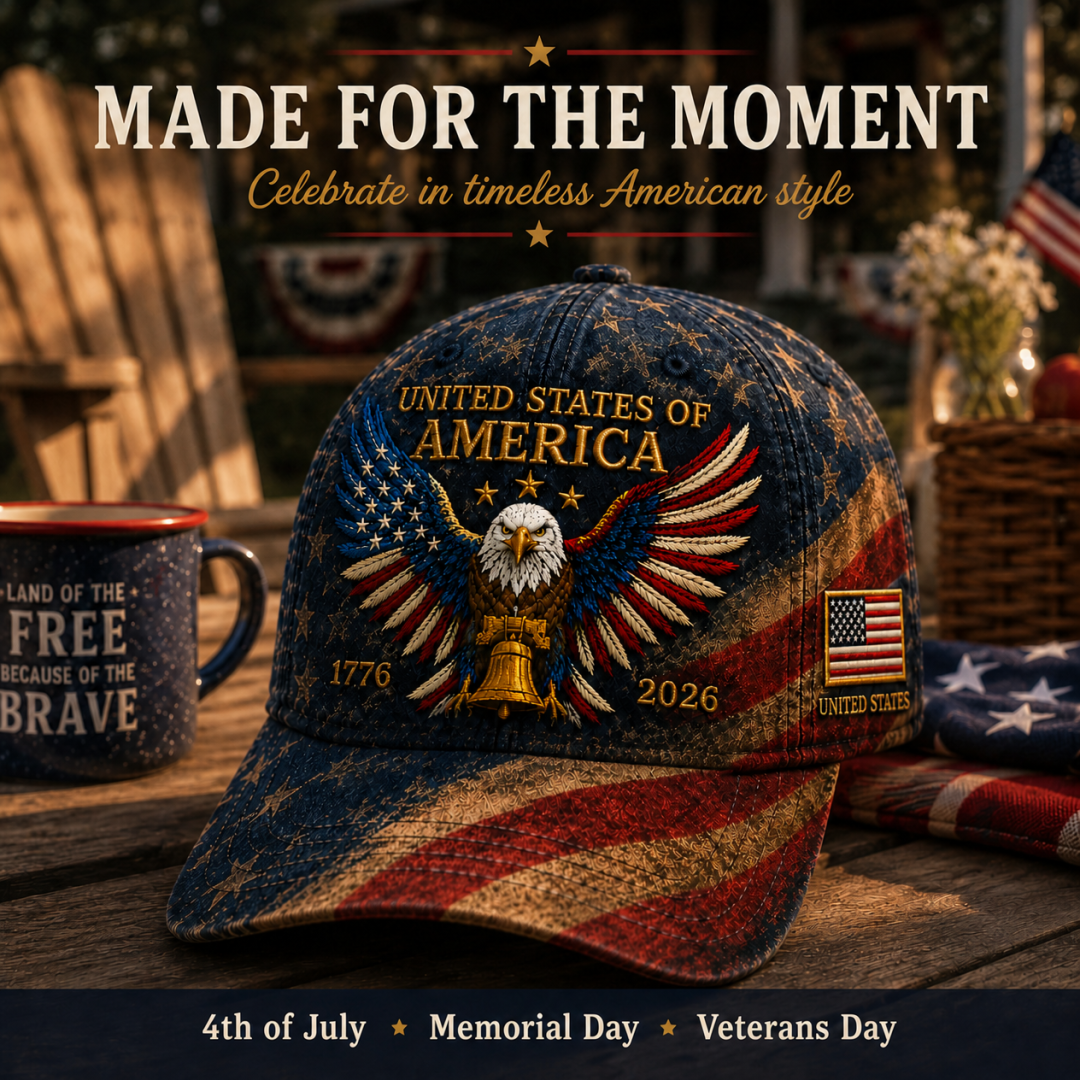 America 250th Anniversary Eagle Liberty Bell Baseball Cap