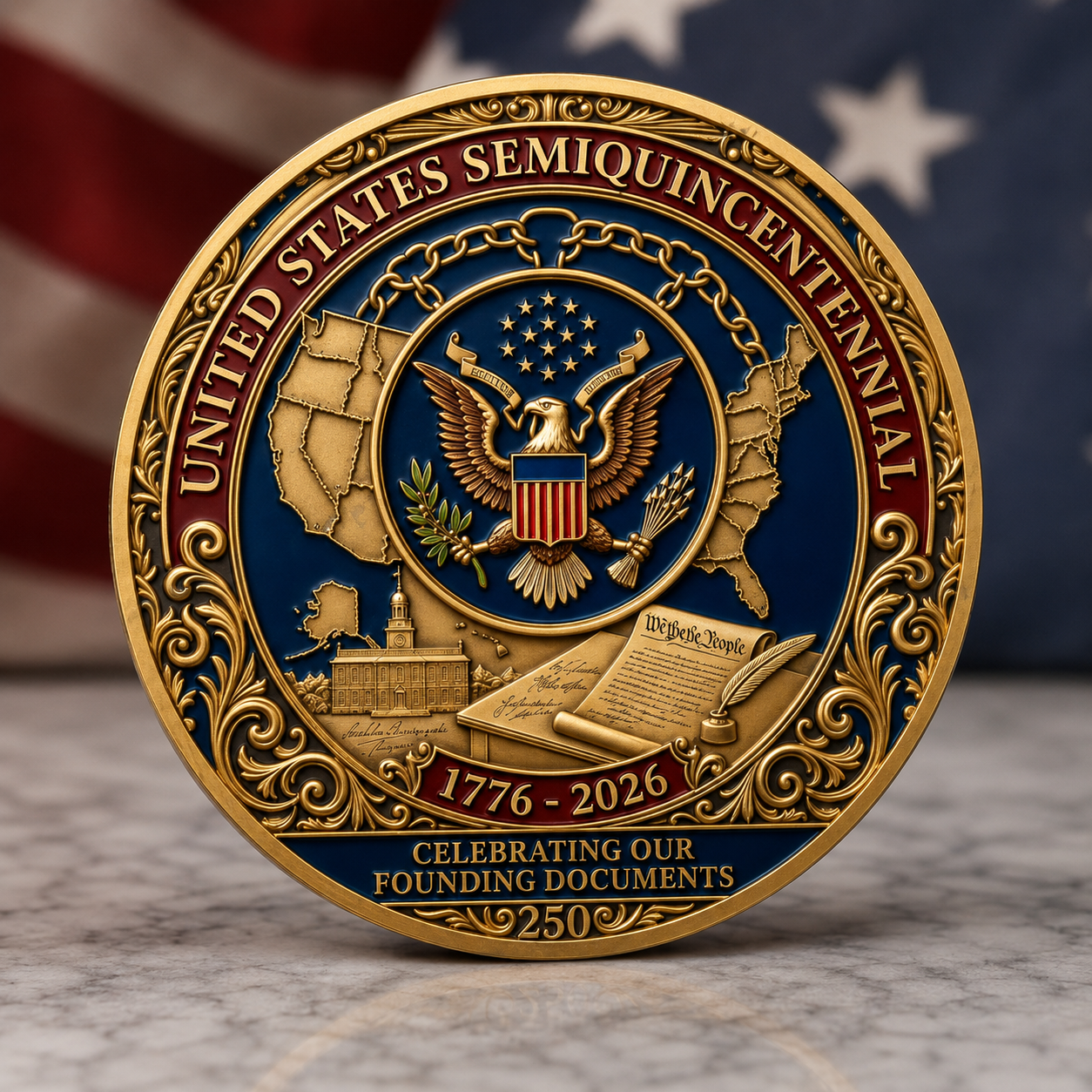š„Summer Sale 50% OFFš„United States 250th Anniversary Commemorative Challenge Coin