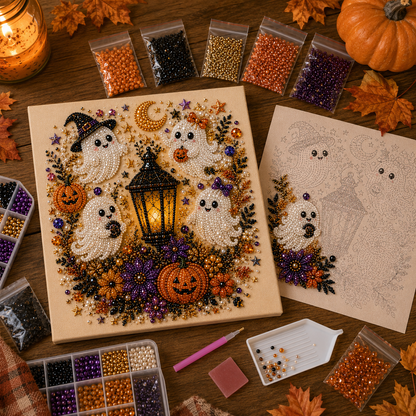 💥 Last Day 49% OFF – 👻✨ Halloween Pearl Art DIY Kit – Turn Tiny Pearls into Spooky-Cute Magic （BUY 2 FREE SHIPPING)
