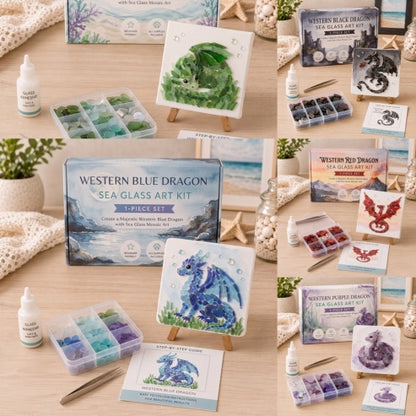 Dragon Sea Glass Mosaic Art Kit Creative Handcraft Gift for Women🐉🌊
