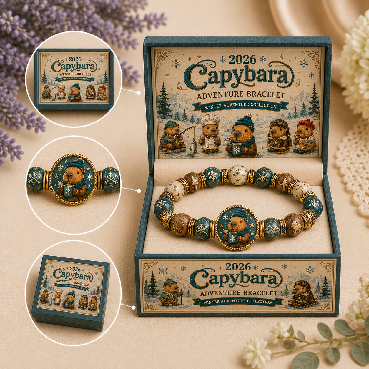 🇺🇸 Last Day Promo: 49% OFF-🐾-Capybara Advent Cap Faith Bracelet