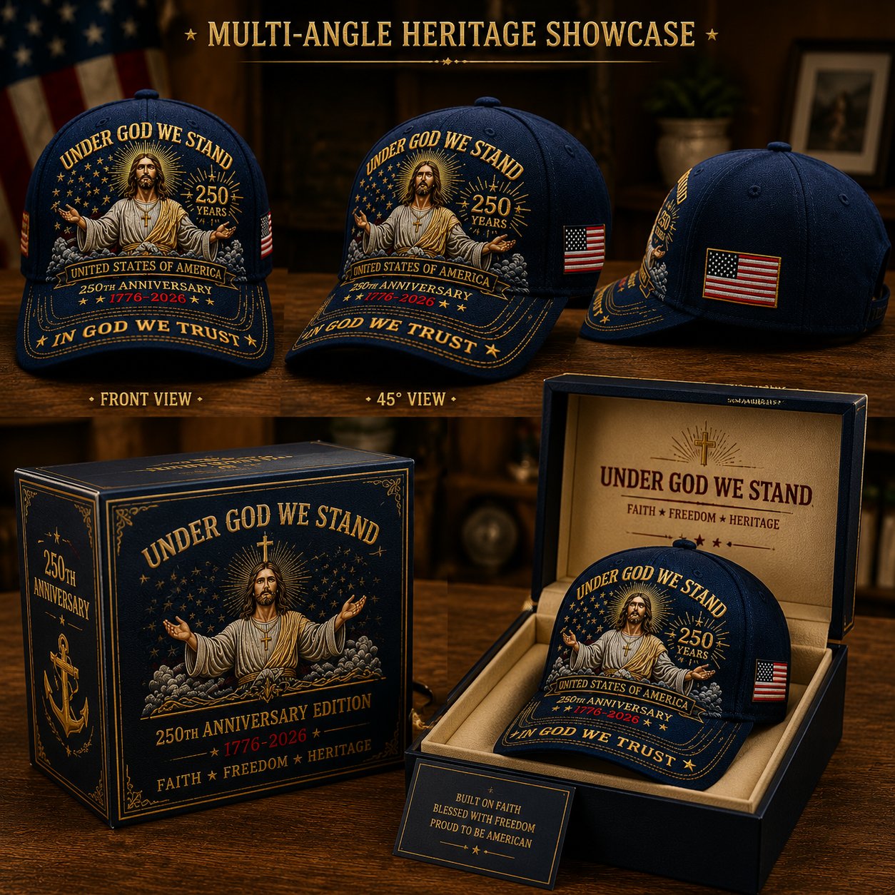 “Under God We Stand” 250th Anniversary Commemorative Cap 🇺🇸✝️
