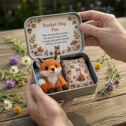 🐱Pocket Hug Plush Keepsake Tin, Mini Portable Comfort Pocket Plush Toy