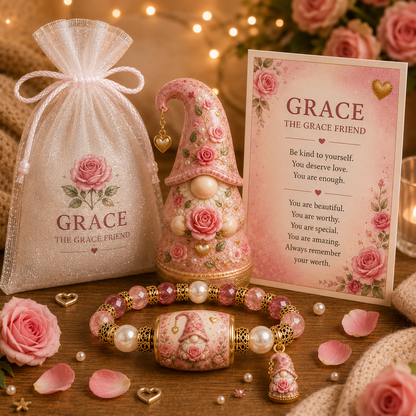 🔥Emotional Support Bracelet Gift Set-Only Today - With Inspirational Gnome & Message Card