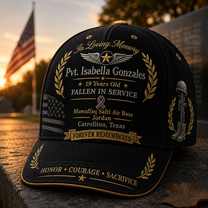 🇺🇸 In Loving Memory Pvt. Isabella Gonzales Fallen Hero Tribute Cap🙏