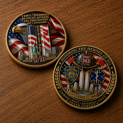🎖️9/11 Never Forget 25th Anniversary Challenge Coin Carry the memory. Honor the courage. Pass the story forward.