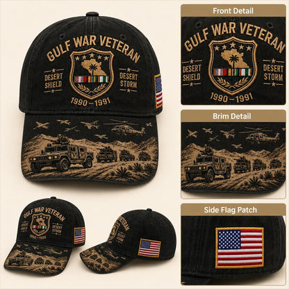 Gulf War Veteran Desert Shield & Desert Storm Commemorative Cap 🇺🇸