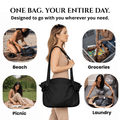 2-in-1 Convertible Travel Duffel Bag & Picnic Mat – Large Capacity Waterproof Shoulder Tote for Beach, Camping, Gym & Weekend Trips