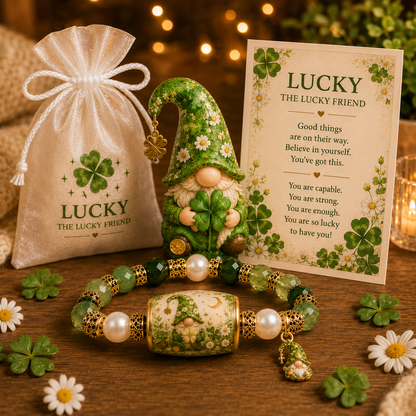 🔥Emotional Support Bracelet Gift Set-Only Today - With Inspirational Gnome & Message Card