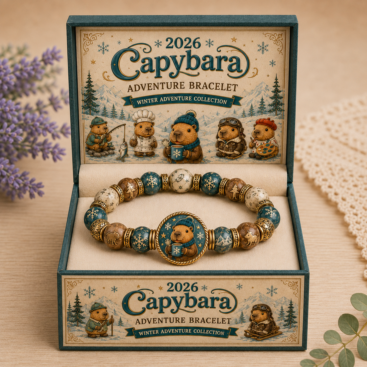 🇺🇸 Last Day Promo: 49% OFF-🐾-Capybara Advent Cap Faith Bracelet