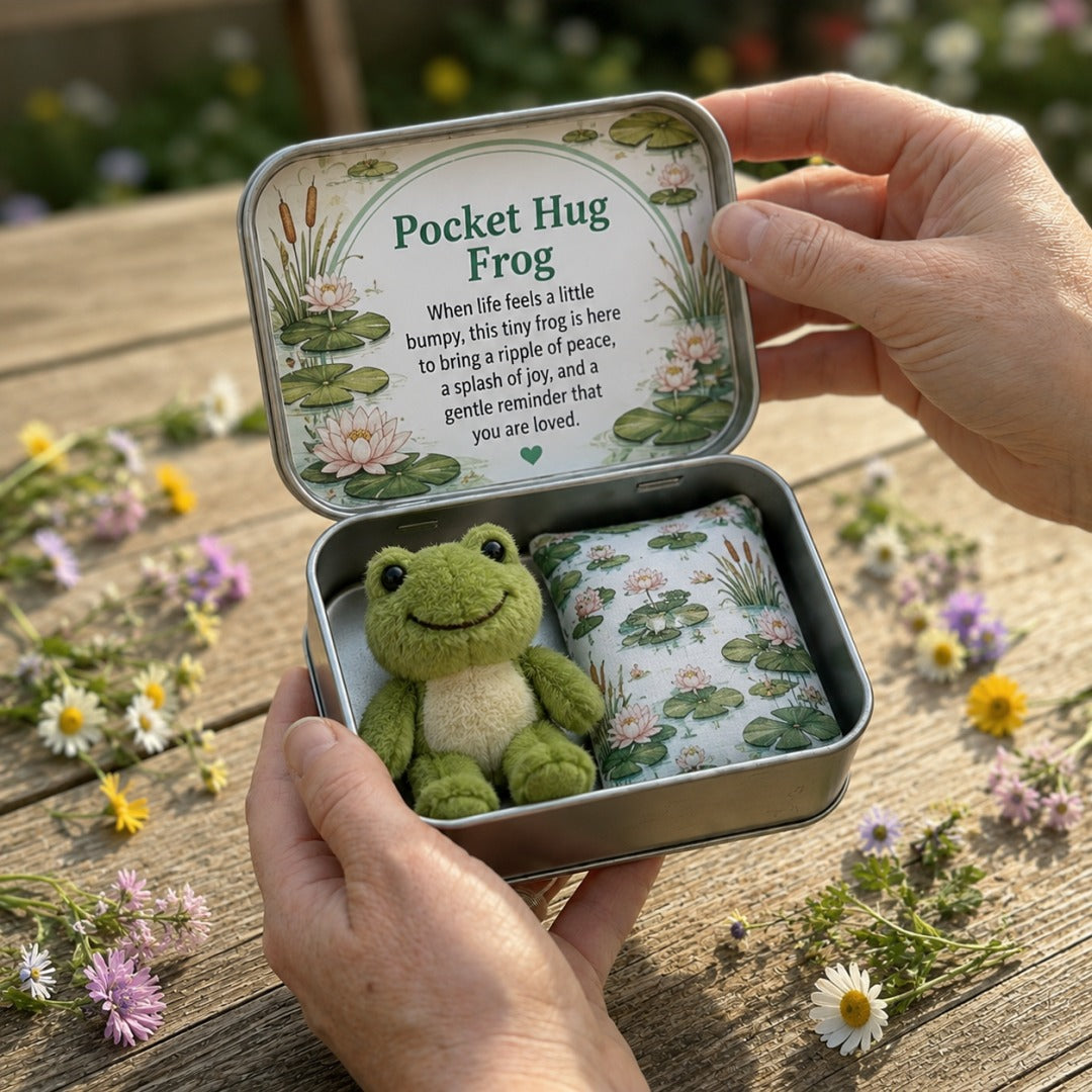 🐱Pocket Hug Plush Keepsake Tin, Mini Portable Comfort Pocket Plush Toy