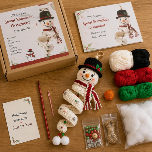 Crochet Snowman Spiral Oranment DIY Kit