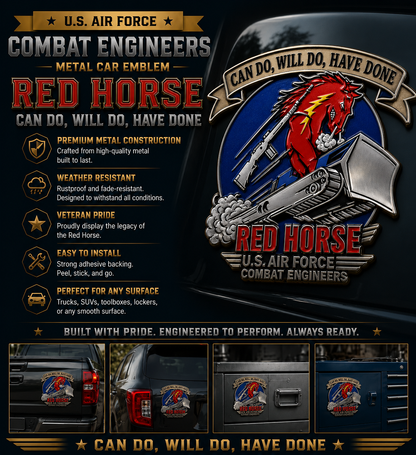 🇺🇸 Last Day Promo: 49% OFF 🐎U.S. Air Force Red Horse Combat Engineers Car Emblem Metal Badge✈️