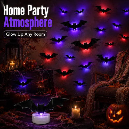 🦇 3D LED Bat Wall Decorations – Create a Spooky Halloween Glow in Seconds!