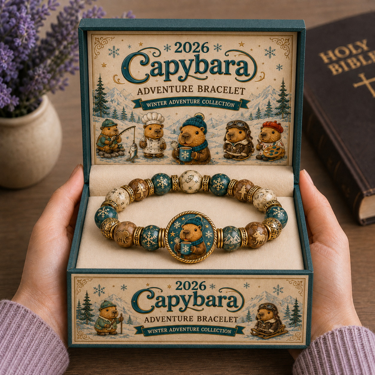 🇺🇸 Last Day Promo: 49% OFF-🐾-Capybara Advent Cap Faith Bracelet