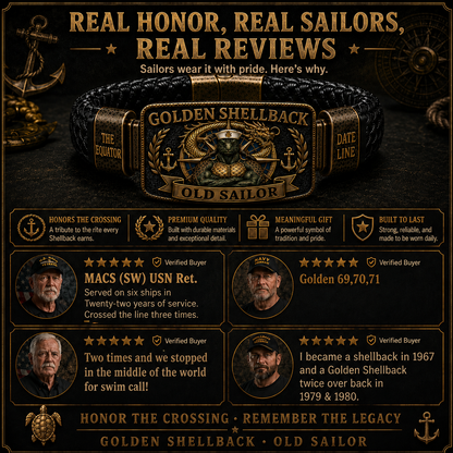 ⚓Last Day Promo: 49% OFF - 🐢Golden Shellback Old Sailor Honor Bracelet