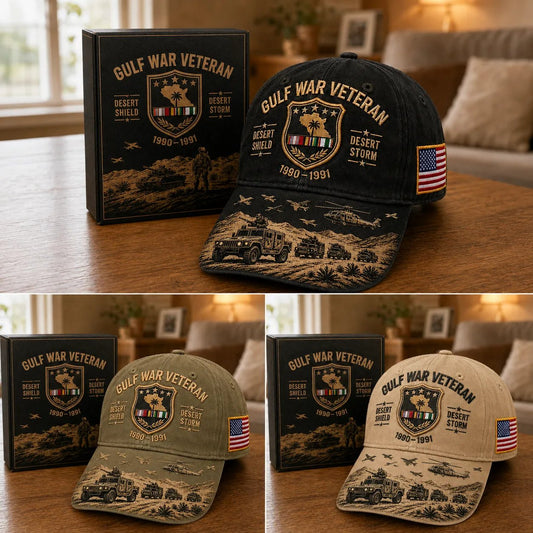 Gulf War Veteran Desert Shield & Desert Storm Commemorative Cap 🇺🇸