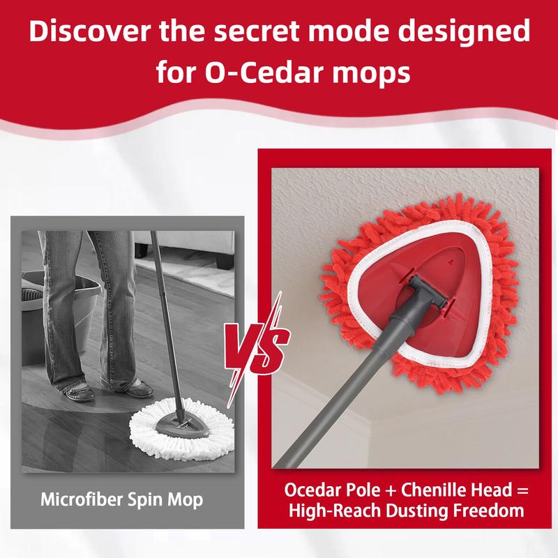 Chenille Duster Replacement Heads for O-Cedar 2025 Unique Design Heads Turn Mop into Long-Handle Duster Dry Cleaning Trap Bucket & Handle Not included