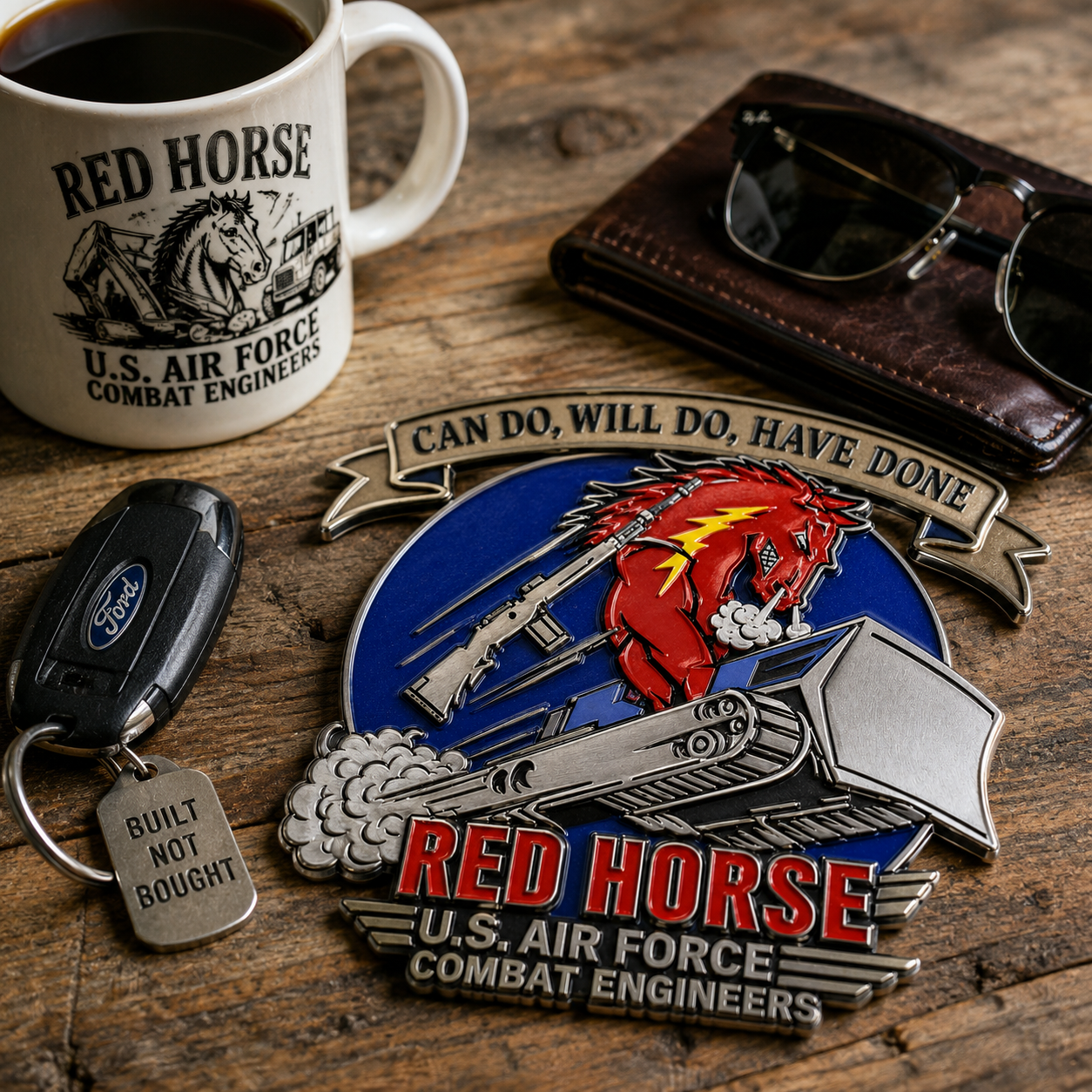 🇺🇸 Last Day Promo: 49% OFF 🐎U.S. Air Force Red Horse Combat Engineers Car Emblem Metal Badge✈️