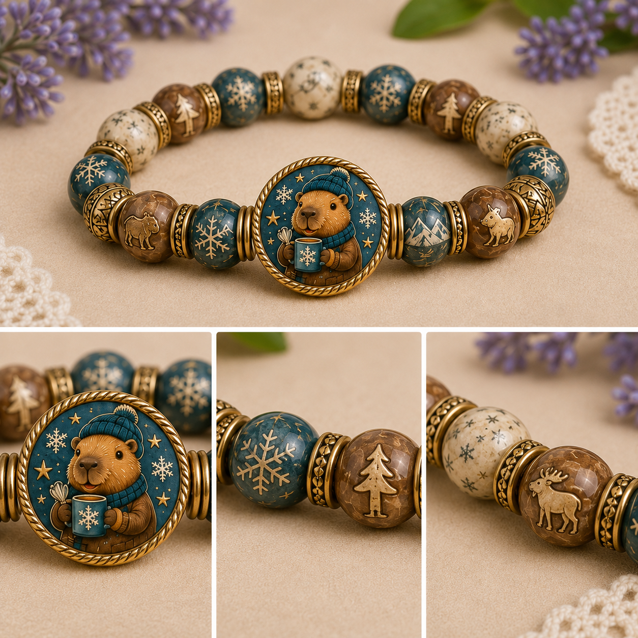 🇺🇸 Last Day Promo: 49% OFF-🐾-Capybara Advent Cap Faith Bracelet