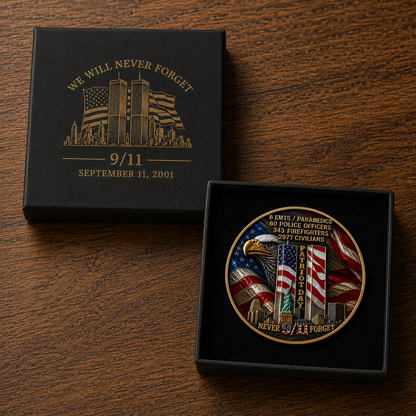 🎖️9/11 Never Forget 25th Anniversary Challenge Coin Carry the memory. Honor the courage. Pass the story forward.