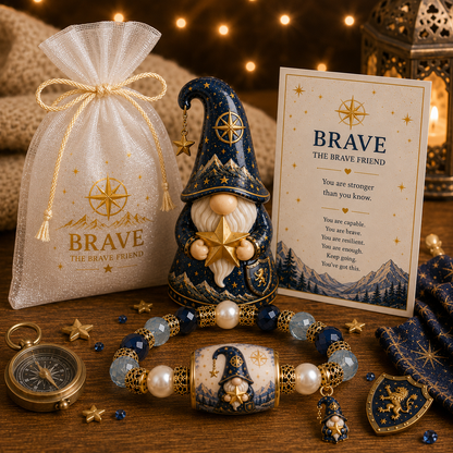 🔥Emotional Support Bracelet Gift Set-Only Today - With Inspirational Gnome & Message Card