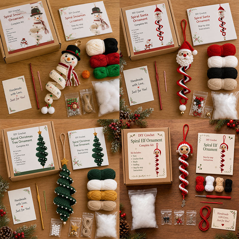 Crochet Snowman Spiral Oranment DIY Kit