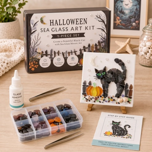 Craft Spooky Halloween Sea Glass Mosaic Art Creative Handcraft Gift for Women