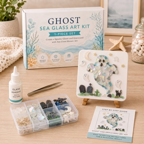 Craft Spooky Halloween Sea Glass Mosaic Art Creative Handcraft Gift for Women