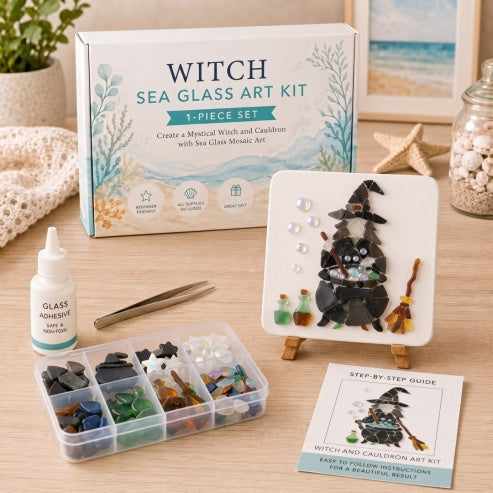 Craft Spooky Halloween Sea Glass Mosaic Art Creative Handcraft Gift for Women