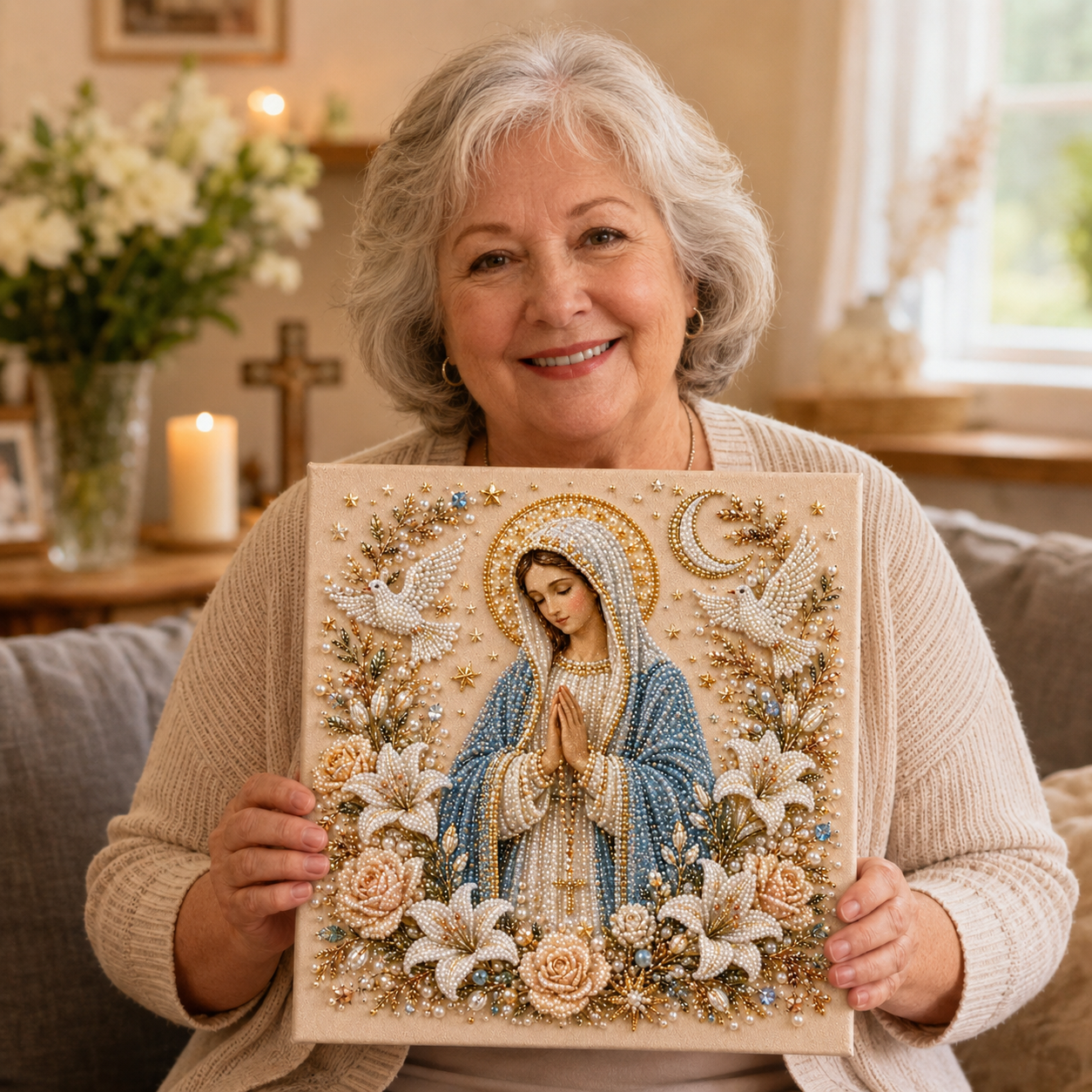 🙏 Jesus & Mary Sacred Pearl Art Kit