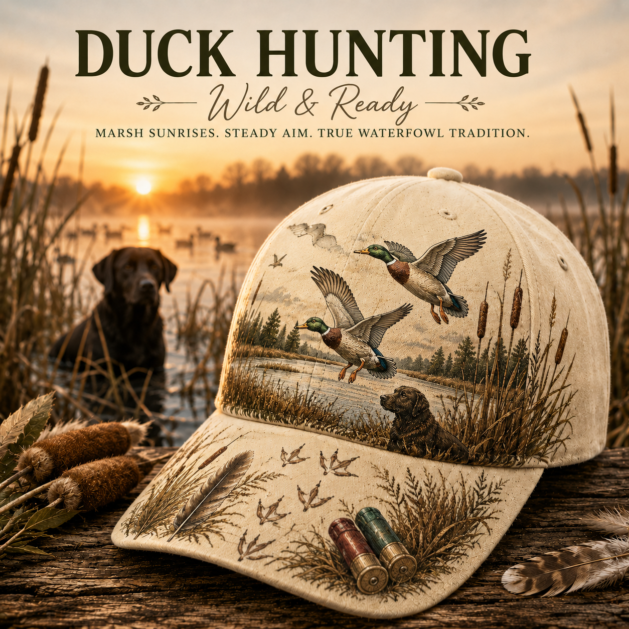 🦆DUCK HUNTING WILD & READY HAT