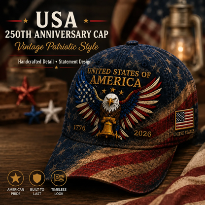 America 250th Anniversary Eagle Liberty Bell Baseball Cap