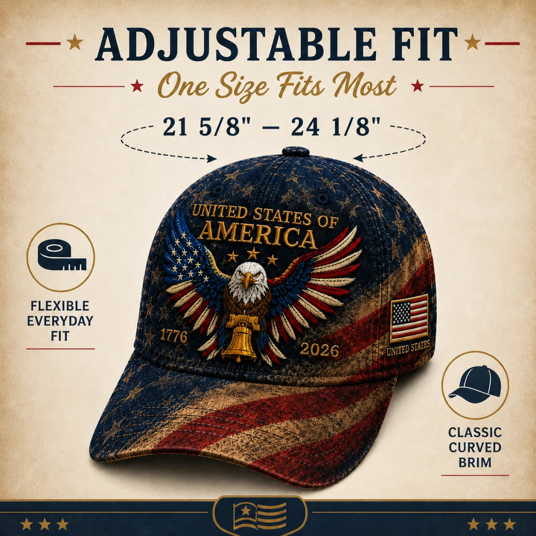 America 250th Anniversary Eagle Liberty Bell Baseball Cap
