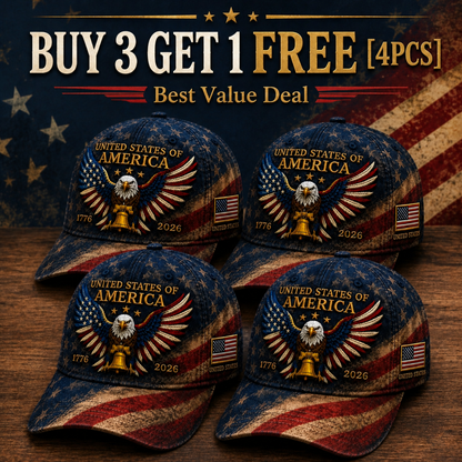 America 250th Anniversary Eagle Liberty Bell Baseball Cap