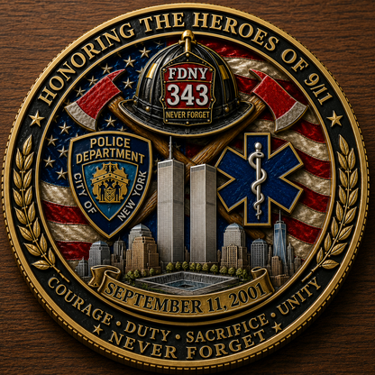 🎖️9/11 Never Forget 25th Anniversary Challenge Coin Carry the memory. Honor the courage. Pass the story forward.