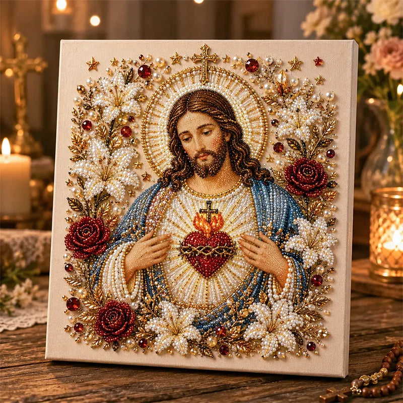 🙏 Jesus & Mary Sacred Pearl Art Kit