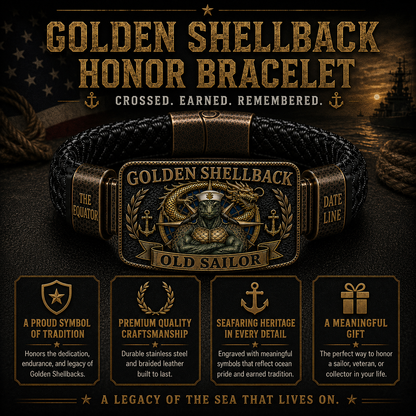 ⚓Last Day Promo: 49% OFF - 🐢Golden Shellback Old Sailor Honor Bracelet
