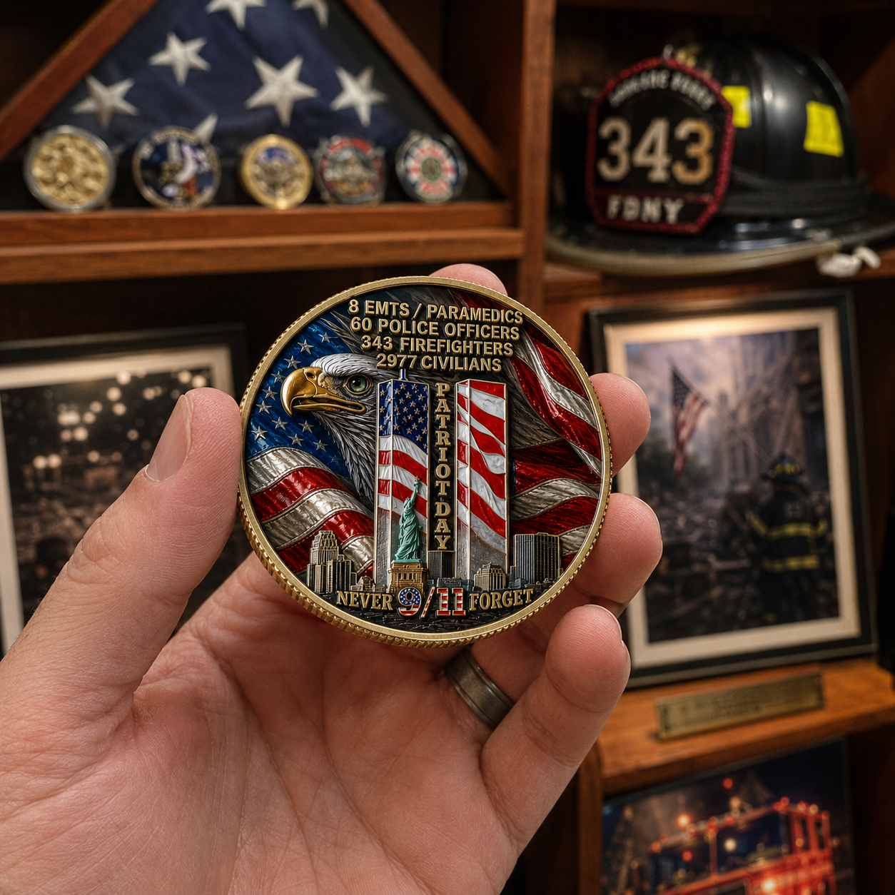 🎖️9/11 Never Forget 25th Anniversary Challenge Coin Carry the memory. Honor the courage. Pass the story forward.