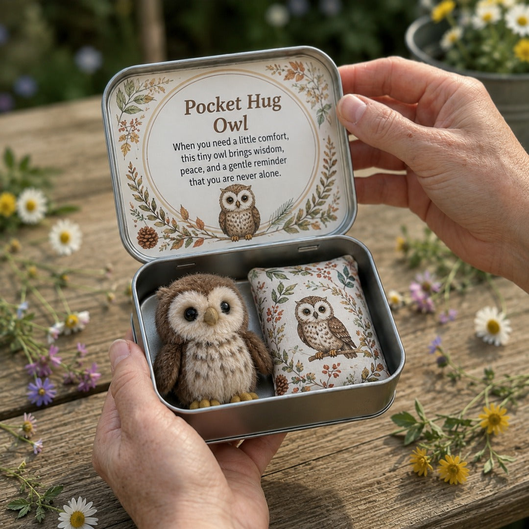 🐱Pocket Hug Plush Keepsake Tin, Mini Portable Comfort Pocket Plush Toy