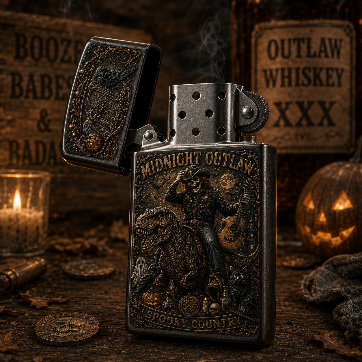 🦇Rock fans' Midnight Outlaw Halloween limited edition lighter🔥