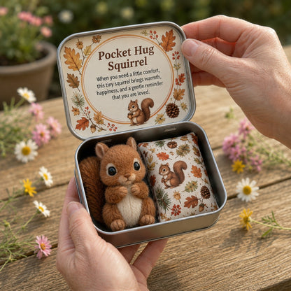 🐱Pocket Hug Plush Keepsake Tin, Mini Portable Comfort Pocket Plush Toy