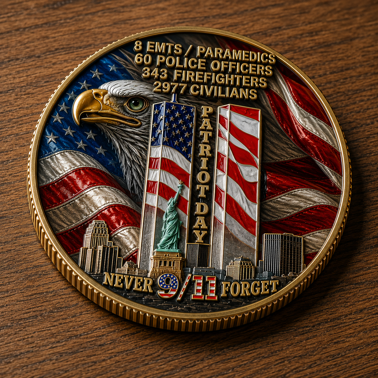 🎖️9/11 Never Forget 25th Anniversary Challenge Coin Carry the memory. Honor the courage. Pass the story forward.