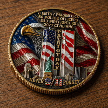 🎖️9/11 Never Forget 25th Anniversary Challenge Coin Carry the memory. Honor the courage. Pass the story forward.