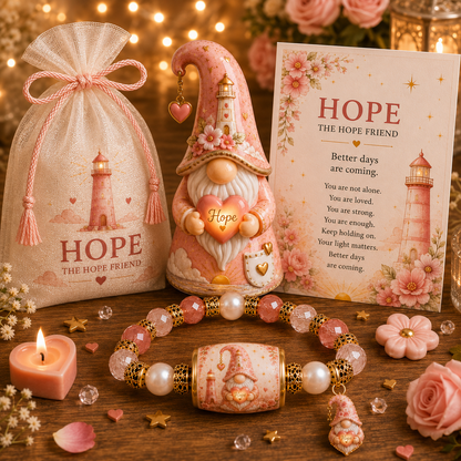 🔥Emotional Support Bracelet Gift Set-Only Today - With Inspirational Gnome & Message Card